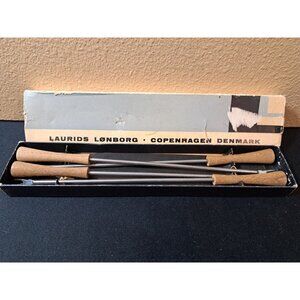 Vintage Laurids Lonborg Stainless Steel Fondue Forks Set Of 4 With Original Box